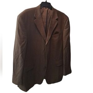 Versini Blazer Mens‎ 48L Silk wool Blend Coat Brown